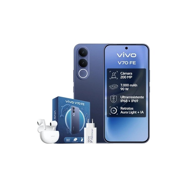 Vivo v70 fe 8gb 256gb bundle ch90w+ buds3 blue